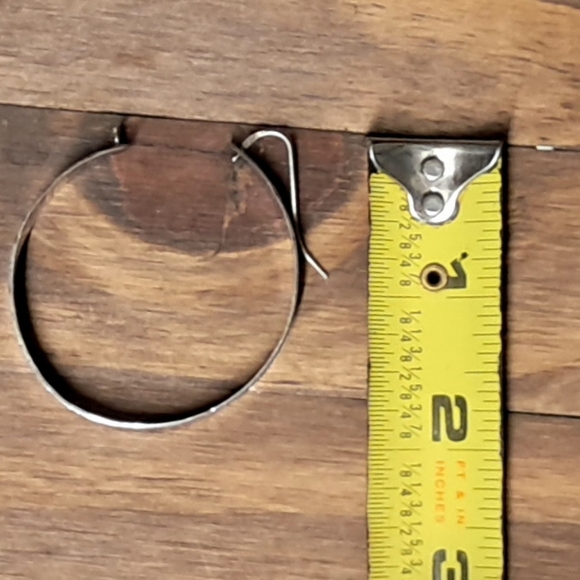 2" Vintage 925 Sterling Silver Hoops - Picture 5 of 5